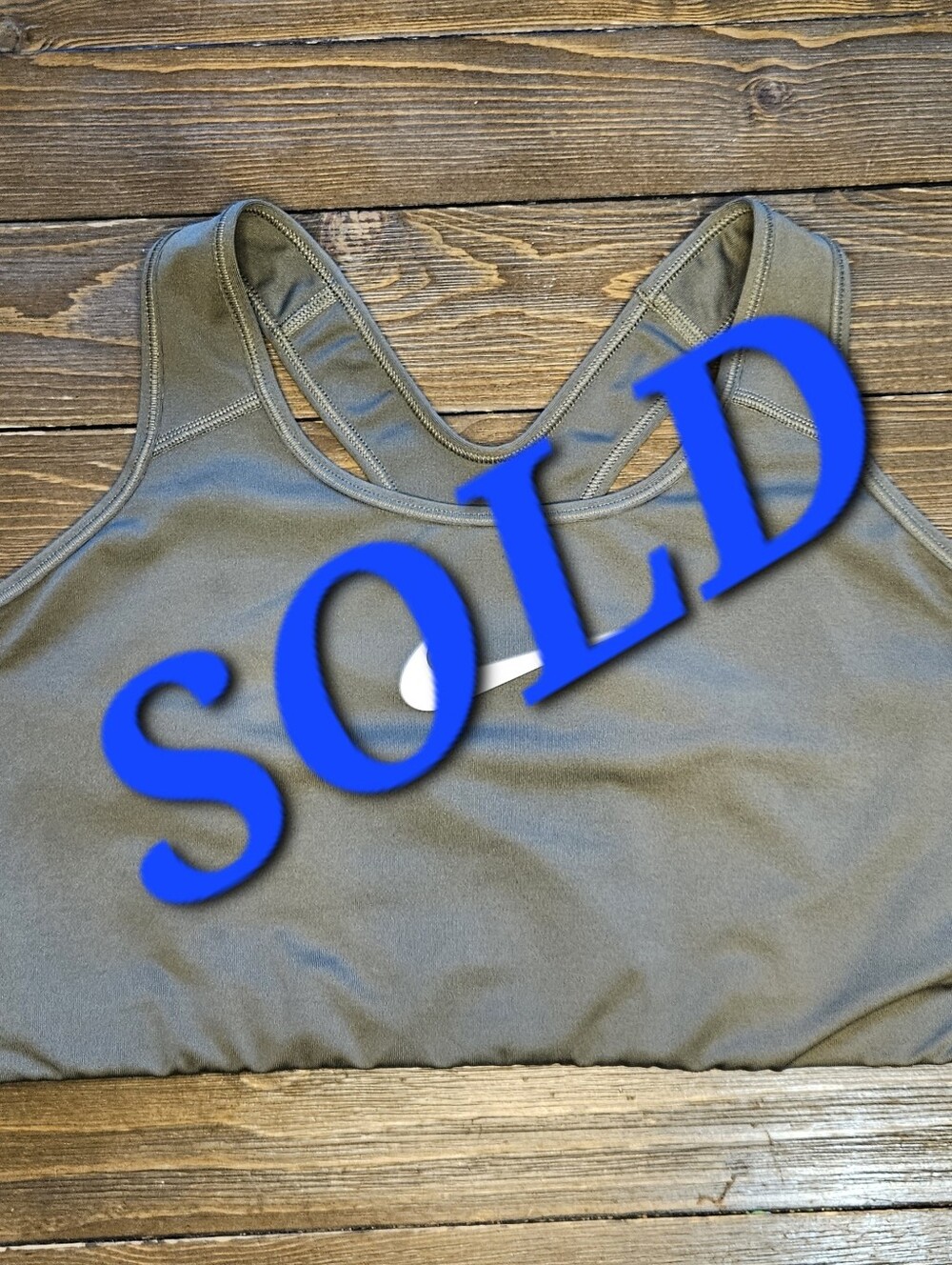 Nike Dri-FIT Sports Bra 2X Olive Green Racerback